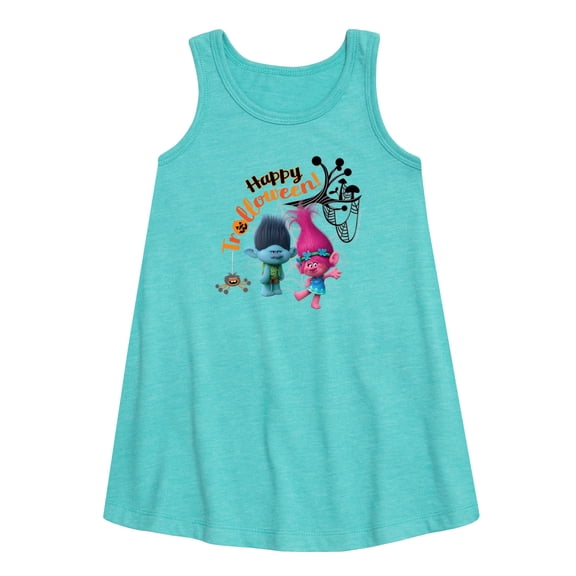 Trolls Movie - Halloween - Poppy & Branch - Happy Trolloween - Toddler and Youth Girls A-line Dress