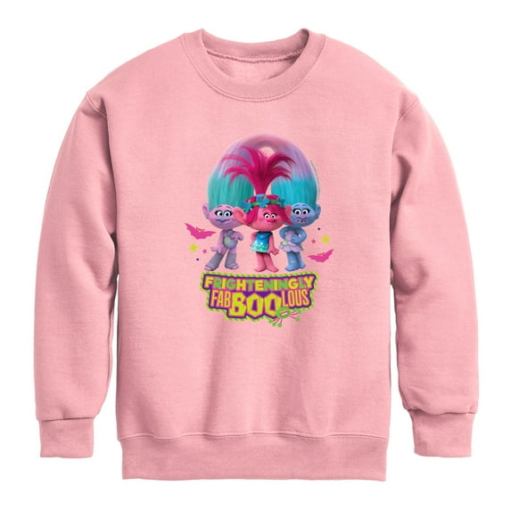 Trolls Movie - Halloween - Poppy, Satin, & Chenille - Frighteningly FabBooLous - Toddler And Youth Crewneck Fleece Sweatshirt