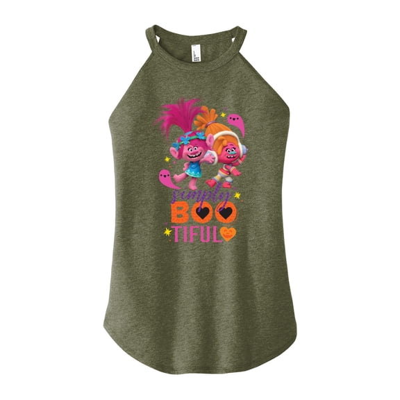 Trolls Movie - Halloween - Simply Bootiful - Poppy & DJ Suki - Juniors High Neck Tank Top