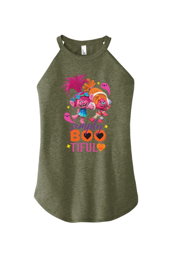 Trolls Movie - Halloween - Simply Bootiful - Poppy & DJ Suki - Juniors High Neck Tank Top