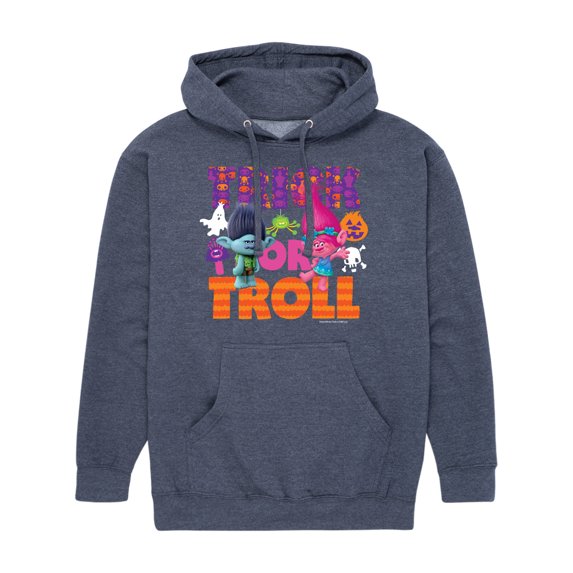 Trolls Movie - Halloween - Trick or Troll - Men's Pullover Hooded Fleece Sweatshirt
