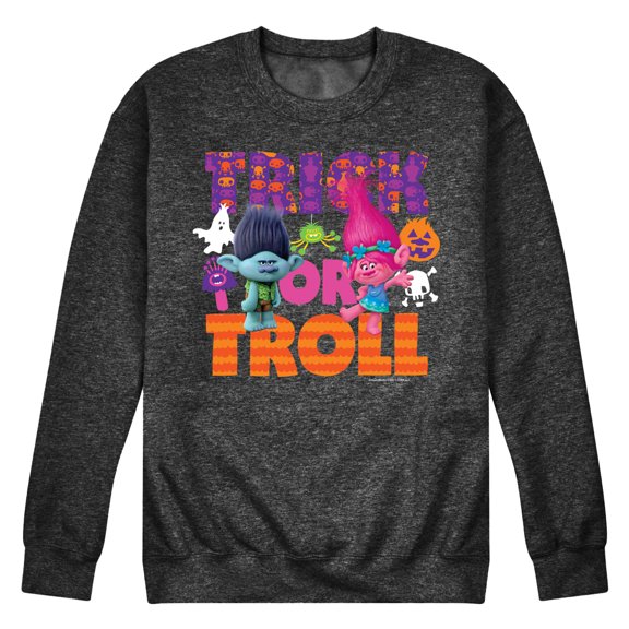 Trolls Movie - Halloween - Trick or Troll - Poppy & Branch - Men's Crew Neck Fleece Pullover