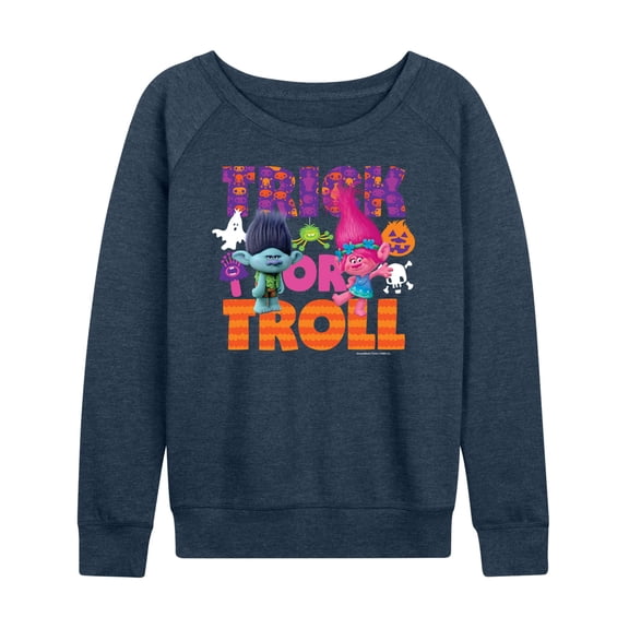 Trolls Movie - Halloween - Trick or Troll - Poppy & Branch - Women's Lightweight French Terry Long Sleeve Shirt