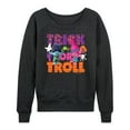 thumbnail image 1 of Trolls Movie - Halloween - Trick or Troll - Poppy & Branch - Women's Lightweight French Terry Long Sleeve Shirt, 1 of 4
