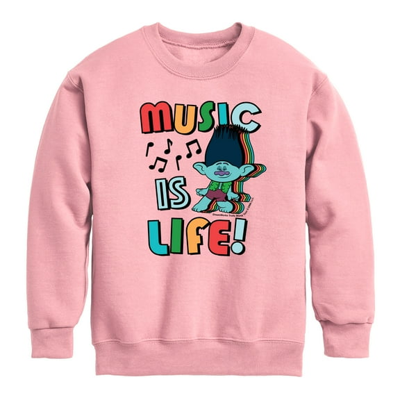 Trolls - Music Is Life Branch - Toddler & Youth Crewneck Fleece Sweatshirt