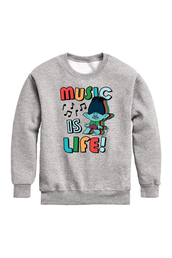 - Music Is Life Branch Graphic Long Sleeve Fleece Sweatshirt