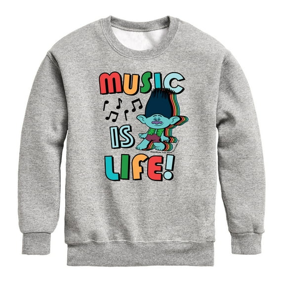 Trolls - Music Is Life Branch - Toddler & Youth Crewneck Fleece Sweatshirt