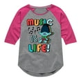 thumbnail image 1 of Trolls - Music Is Life Branch - Toddler & Youth Girls Raglan Graphic T-Shirt, 1 of 5