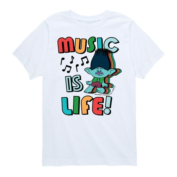 Trolls - Music Is Life - Toddler & Youth Short Sleeve Graphic T-Shirt