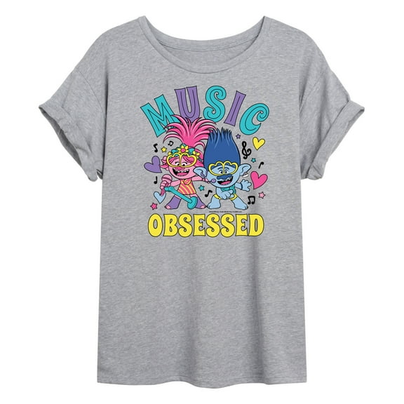 Trolls - Music Obsessed - Juniors Ideal Flowy Muscle T-Shirt