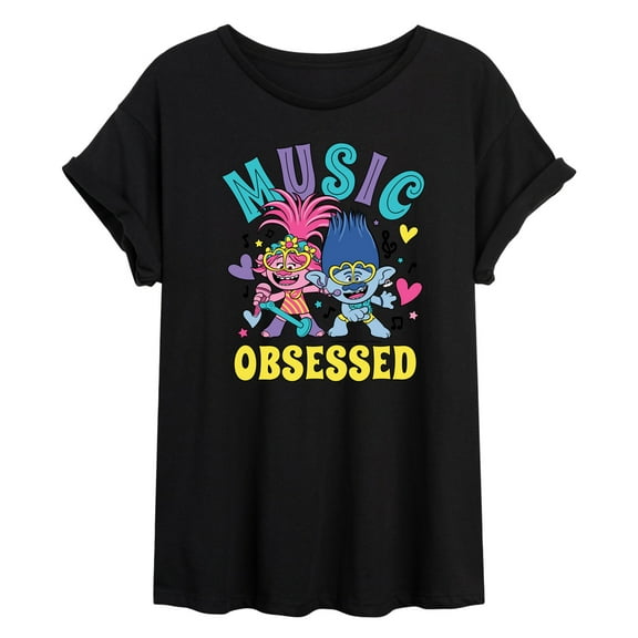Trolls - Music Obsessed Poppy and Branch - Women's Oversized T-Shirt