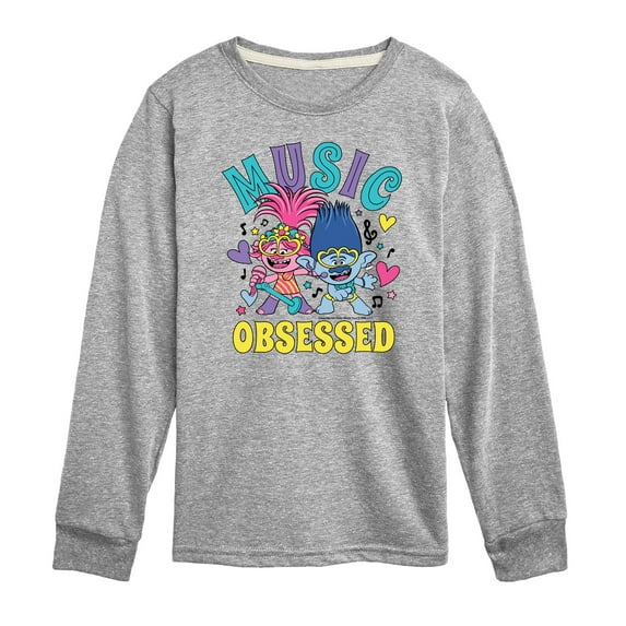 Trolls - Music Obsessed Poppy and Branch - Toddler & Youth Long Sleeve Graphic T-Shirt