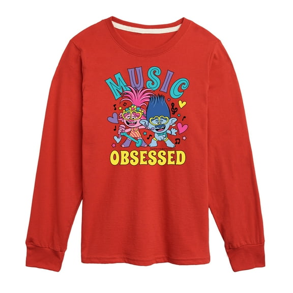 Trolls - Music Obsessed Poppy and Branch - Toddler & Youth Long Sleeve Graphic T-Shirt