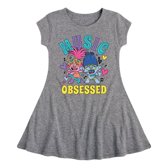 Trolls - Music Obsessed - Toddler & Youth Girls Fit & Flare Dress