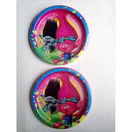 Trolls Paper Lunch Dinner Party Plates 8 Count - 2 Pack