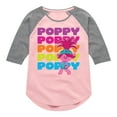 thumbnail image 1 of Trolls - Poppy Stacked Name - Toddler & Youth Girls Raglan Graphic T-Shirt, 1 of 5