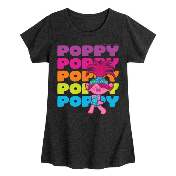Trolls - Poppy Stacked Name - Toddler & Youth Girls Short Sleeve Graphic T-Shirt