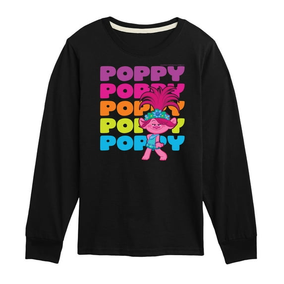 Trolls - Poppy Stacked Name - Toddler & Youth Long Sleeve Graphic T-Shirt