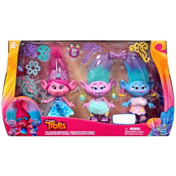 Trolls Poppy & Twins Celebration Figure 3-Pack