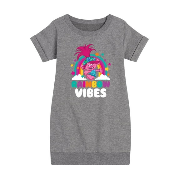 Trolls - Rainbow Vibes Poppy - Toddler & Youth Girls Fleece Dress