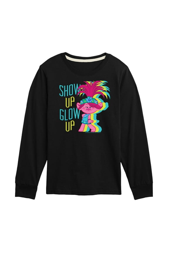- Show Up Glow Up Poppy - Toddler & Youth Long Sleeve Graphic T-Shirt