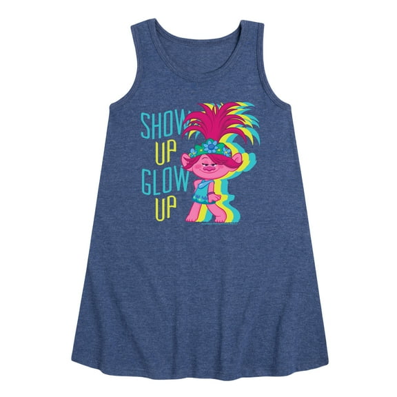Trolls - Show Up Glow Up Poppy - Toddler & Youth Girls A-line Dress
