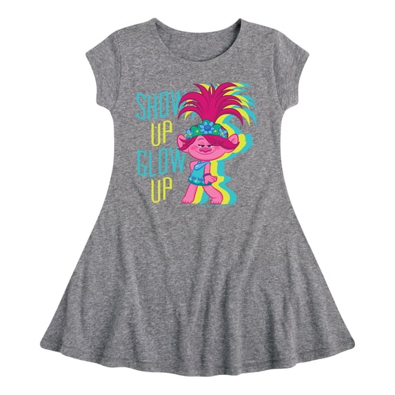 Trolls - Show Up Glow Up - Toddler & Youth Girls Fit & Flare Dress