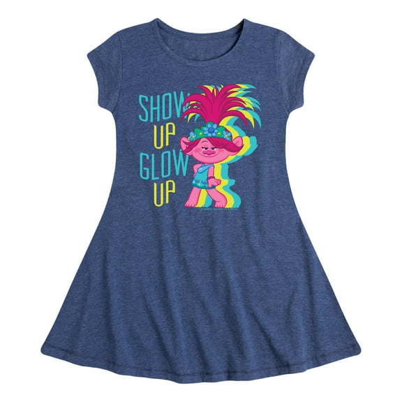 Trolls - Show Up Glow Up Poppy - Toddler & Youth Girls Fit & Flare Dress