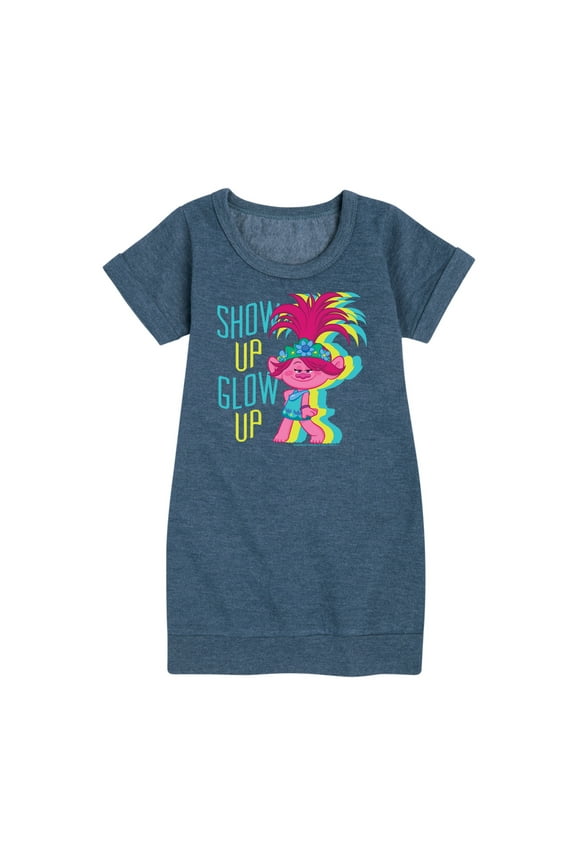 - Show Up Glow Up Poppy - Toddler & Youth Girls Fleece Dress