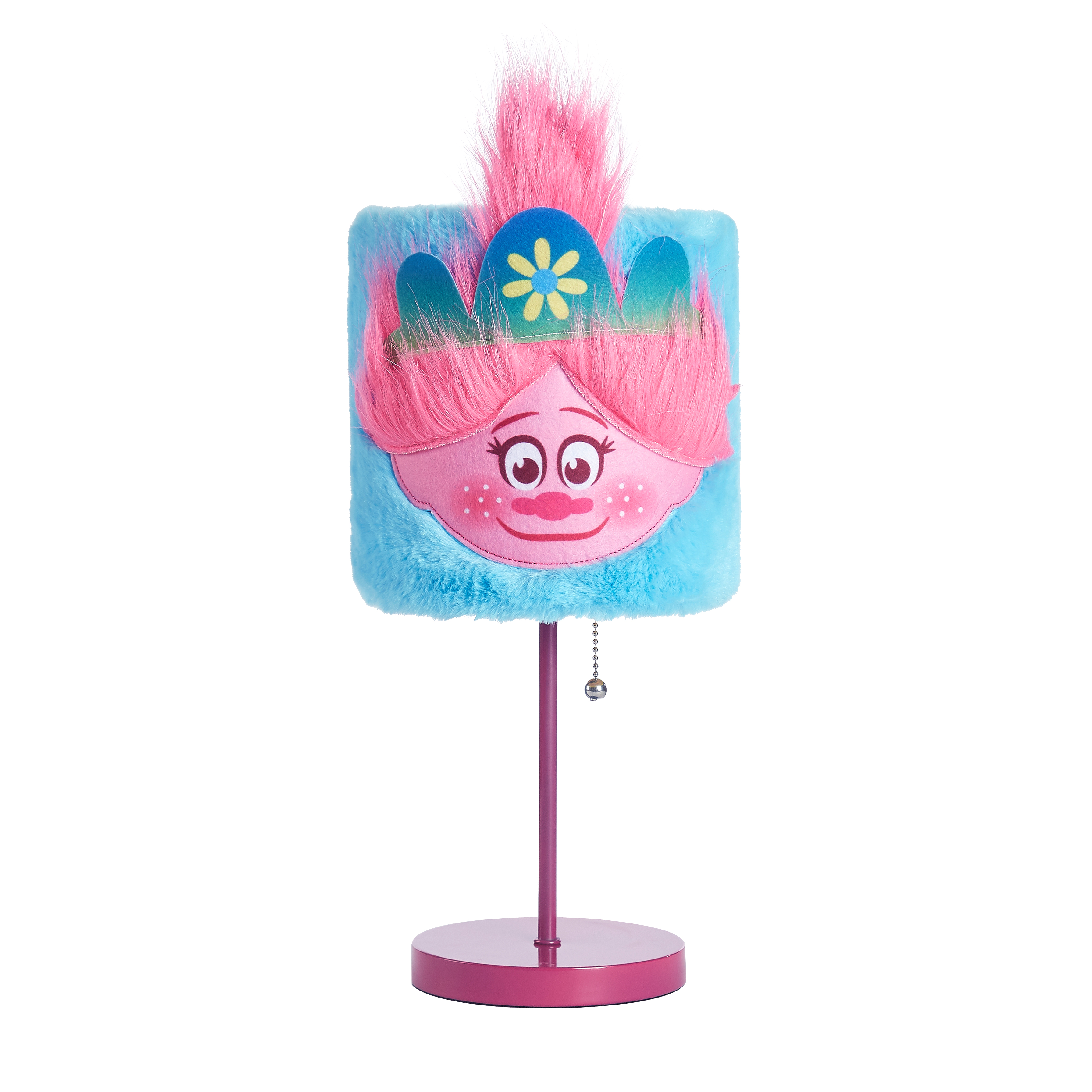 Trolls Soft Plush Kids' Table Stick Lamp Light, Plug-in, 15", Dreamworks, Pink, Matte Finish - image 1 of 4