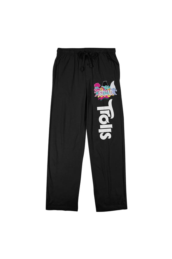 Trolls Squad Goals Men's Black Sleep Pajama Pants-XXL