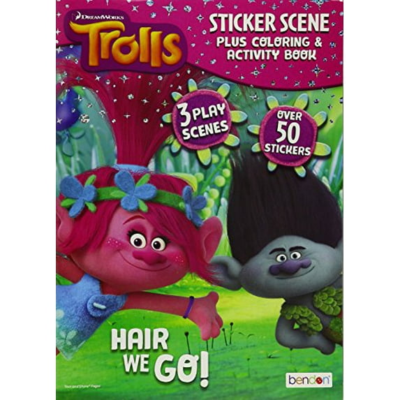 Pre-Owned Trolls Sticker Scene With Foil Paperback