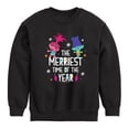 thumbnail image 1 of Trolls - The Merriest Time Of The Year Poppy and Branch - Toddler & Youth Crewneck Fleece Sweatshirt, 1 of 5