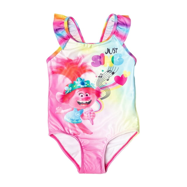 Trolls Toddler Girl One-Piece Ruffle Swimsuit - Walmart.com