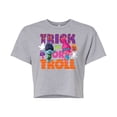 thumbnail image 1 of Trolls - Trick Or Troll Branch and Poppy - Juniors Cropped Cotton Blend T-Shirt, 1 of 5