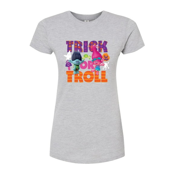 Trolls - Trick Or Troll Branch and Poppy - Juniors Fitted Graphic T-Shirt