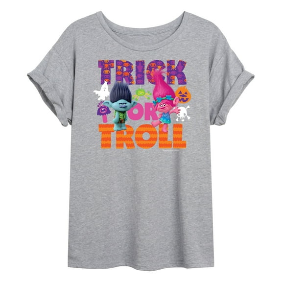 Trolls - Trick Or Troll Branch and Poppy - Women's Oversized T-Shirt