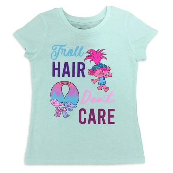 Trolls "Troll Hair Don't Care" Girl's Short Sleeve T-Shirt S (6-7)
