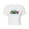 thumbnail image 1 of Trolls Movie - Christmas - Happy Holidays - Poppy, Biggie, & More - Juniors Cropped Cotton Blend T-Shirt, 1 of 5