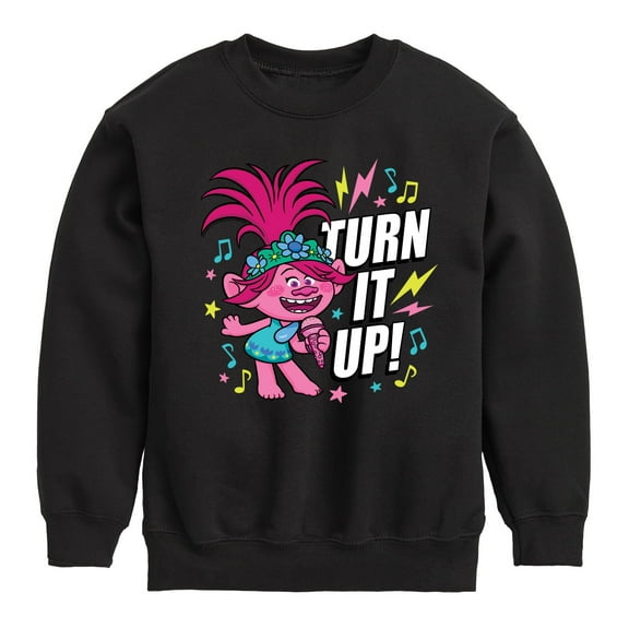 Trolls - Turn It Up Poppy - Toddler & Youth Crewneck Fleece Sweatshirt