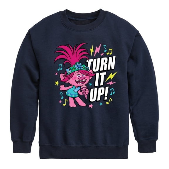 Trolls - Turn It Up Poppy - Toddler & Youth Crewneck Fleece Sweatshirt