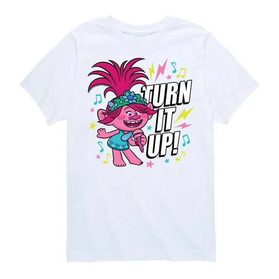 Trolls - Turn It Up Poppy - Toddler & Youth Short Sleeve Graphic T-Shirt
