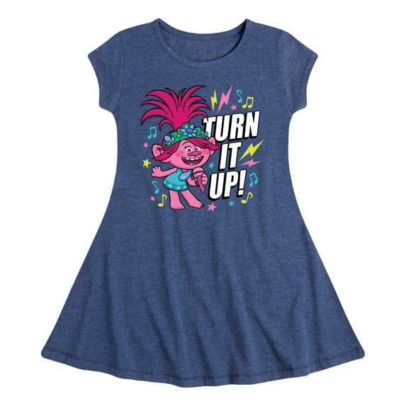Trolls - Turn It Up Poppy - Toddler & Youth Girls Fit & Flare Dress