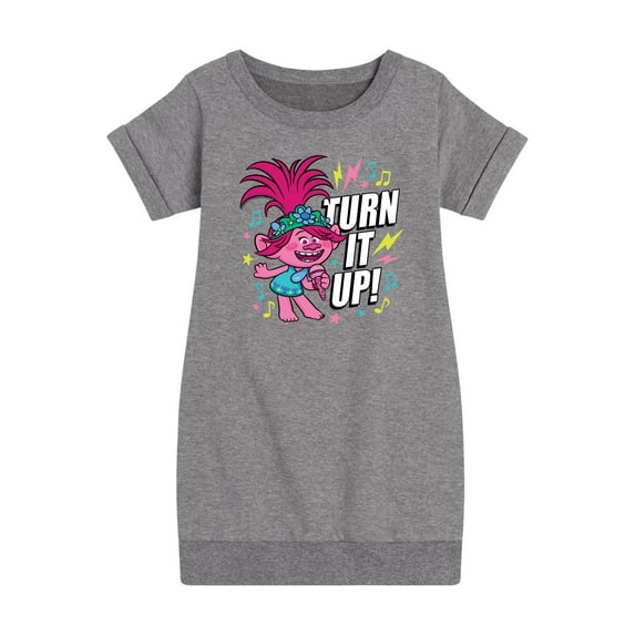 Trolls - Turn It Up Poppy - Toddler & Youth Girls Fleece Dress