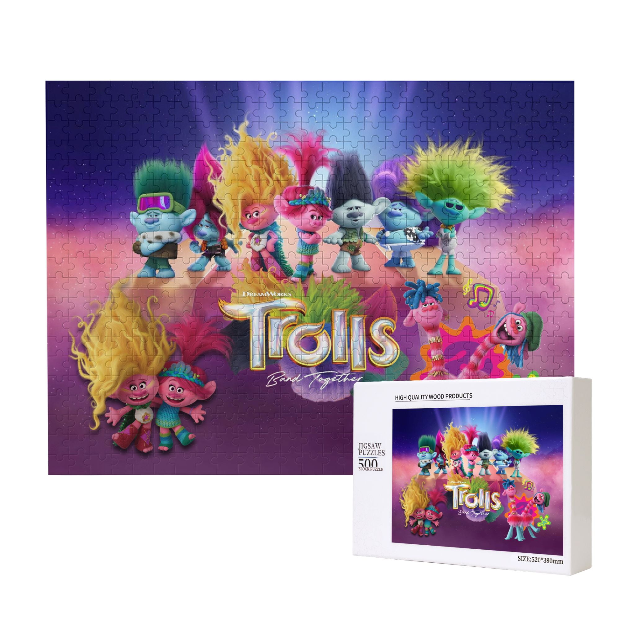 Trolls World Together 500 Piece Jigsaw Puzzle Puzzle For Adults Child And Families, Glossy, Sturdy Pieces And Minimal Puzzle Dust