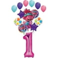 thumbnail image 1 of Trolls World Tour 1st Birthday Party Supplies Poppy Balloon Bouquet Decorations, 1 of 9
