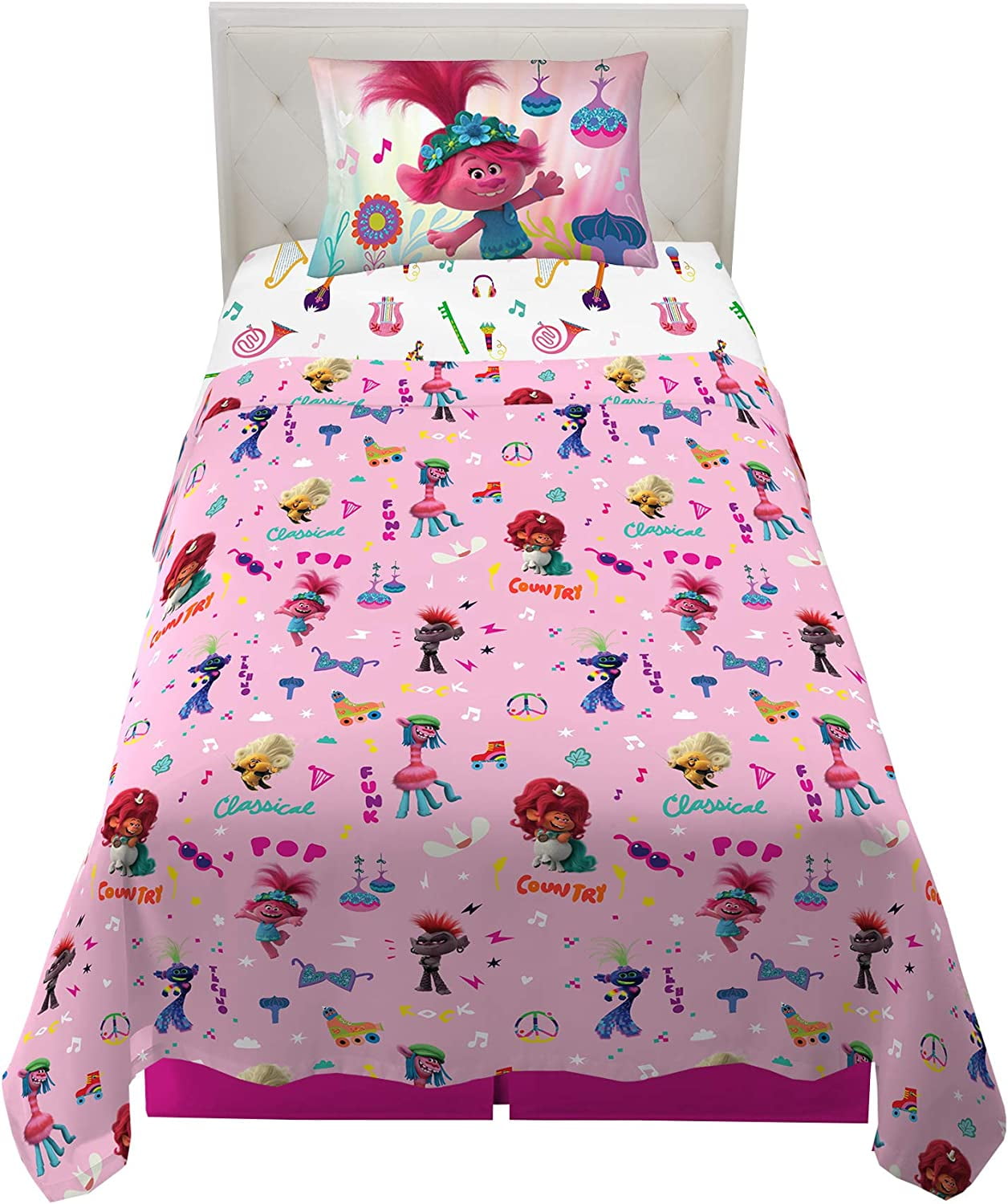 Trolls World Tour 3 Pieces Multicolored Soft Microfiber Twin Bedding