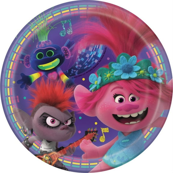 Trolls World Tour 7 Inch Dessert Plates [8 per Pack]