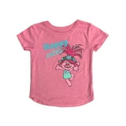 Trolls World Tour Toddler Girls Pink Sparkle Poppy Happy Vibes Tee Shirt 5T