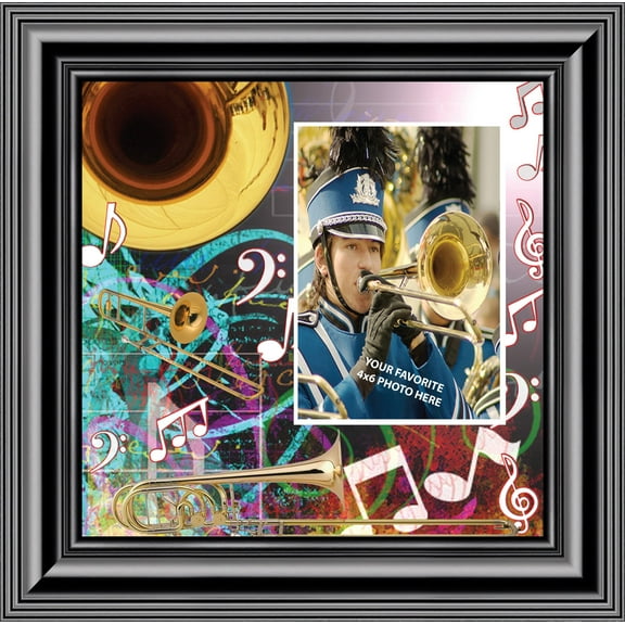 Trombone, Marching or Concert Band Personalized Picture Frame, 10X10, 3513